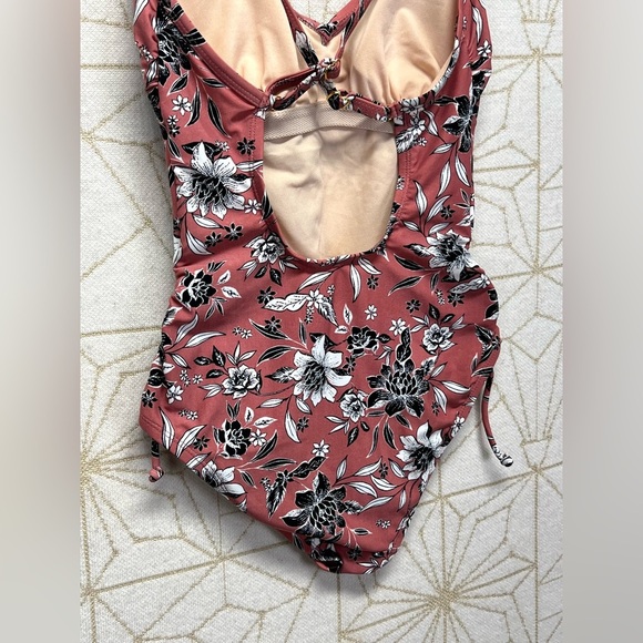 KONA SOL Dusty Pink Floral One-Piece Swimsuit size S - Picture 8 of 14